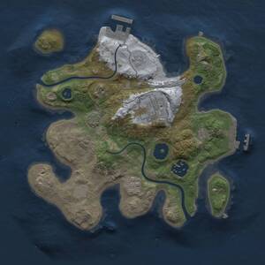 Thumbnail Rust Map: Procedural Map, Size: 2500, Seed: 124442, 8 Monuments