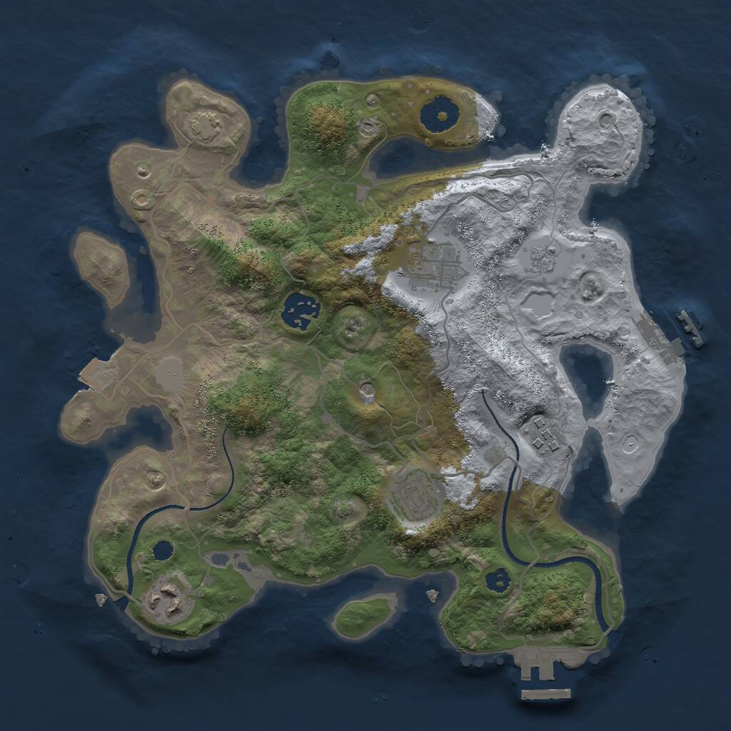 Rust Map: Procedural Map, Size: 3000, Seed: 1715836725, 11 Monuments