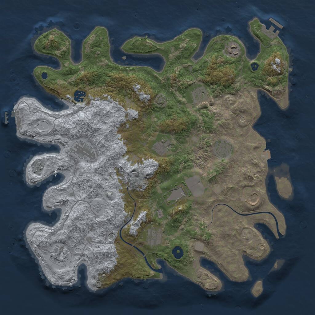 Rust Map: Procedural Map, Size: 3999, Seed: 795755220, 17 Monuments