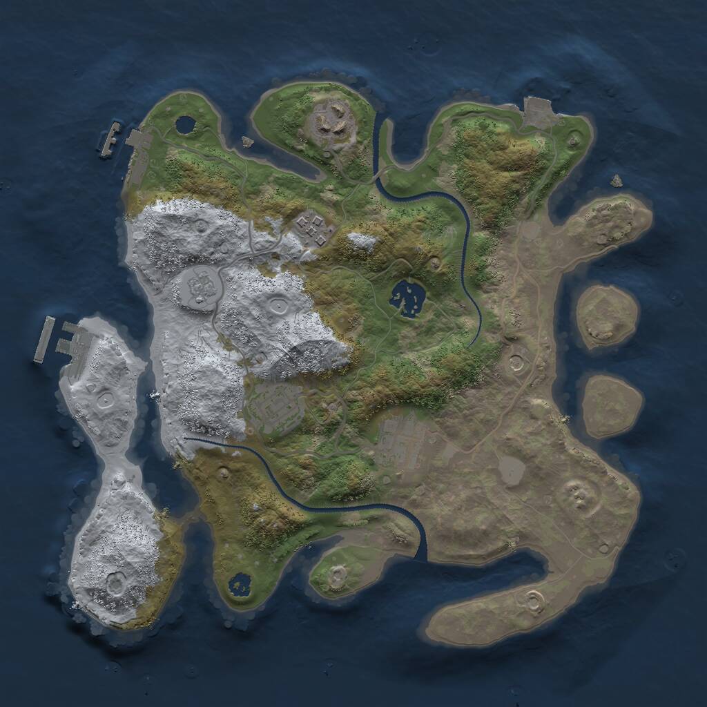 Rust Map: Procedural Map, Size: 3000, Seed: 541646, 10 Monuments