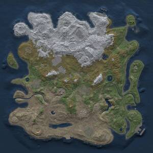 Thumbnail Rust Map: Procedural Map, Size: 4000, Seed: 1925112221, 16 Monuments