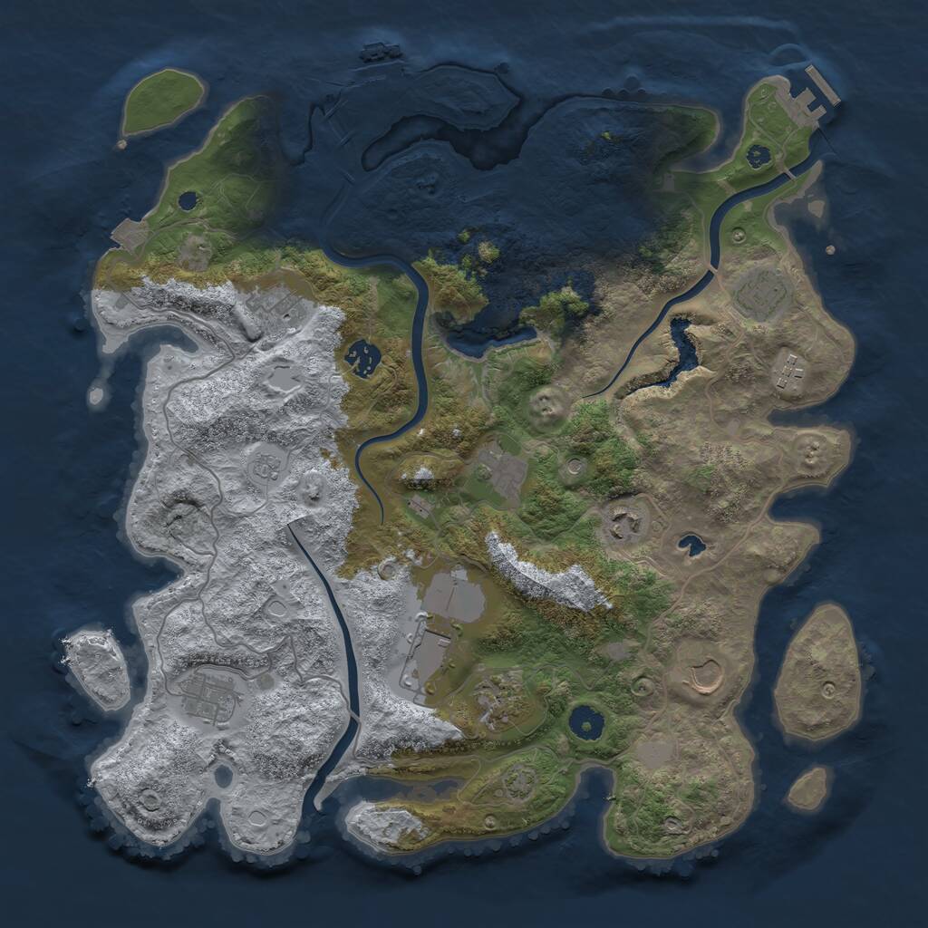 Rust Map: Procedural Map, Size: 4000, Seed: 234424, 16 Monuments