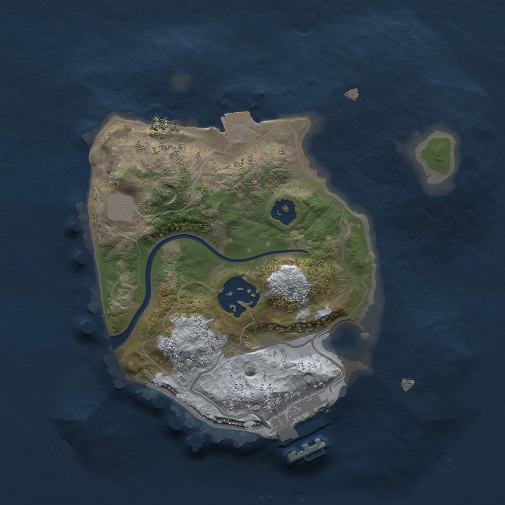 Rust Map: Procedural Map, Size: 2000, Seed: 14353457, 3 Monuments