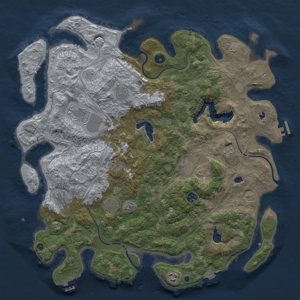 Rust Map: Procedural Map, Size: 4500, Seed: 1542772311, 15 Monuments