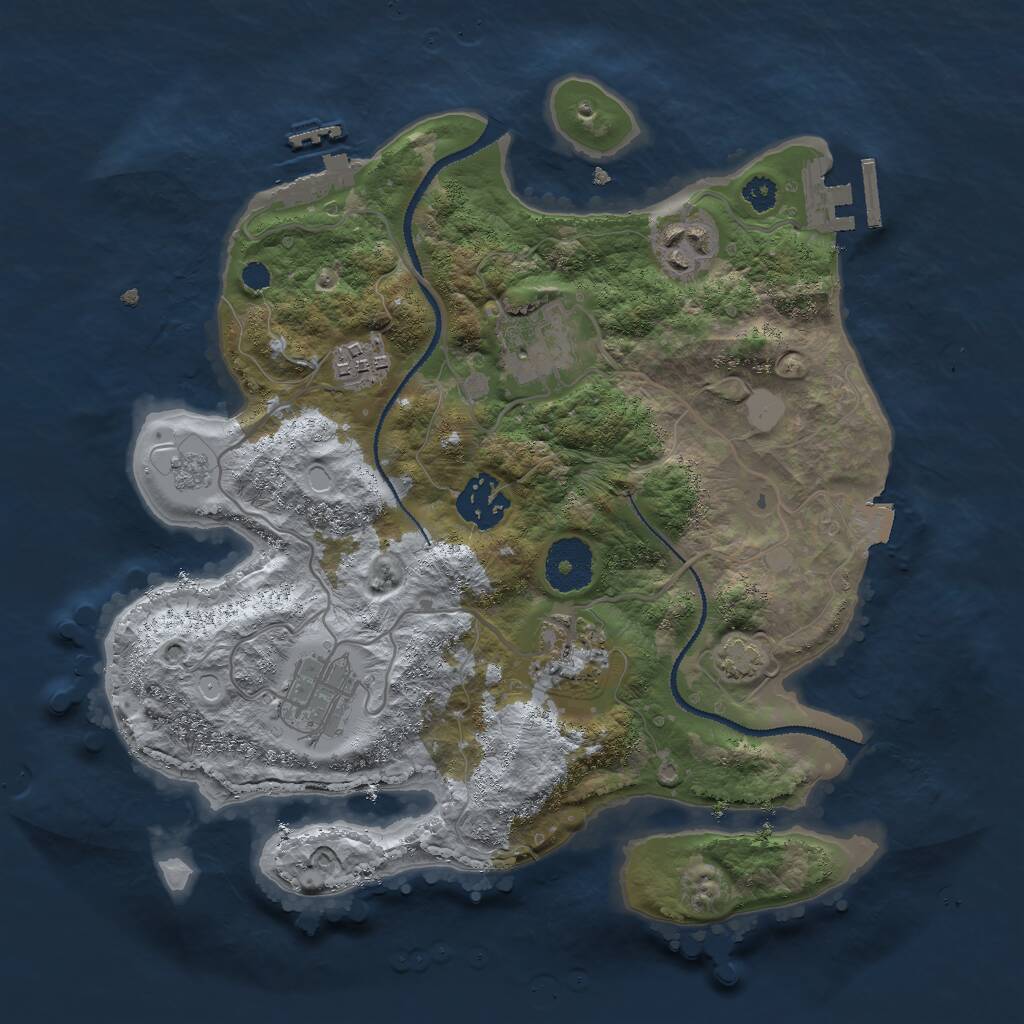 Rust Map: Procedural Map, Size: 3000, Seed: 120056133, 11 Monuments