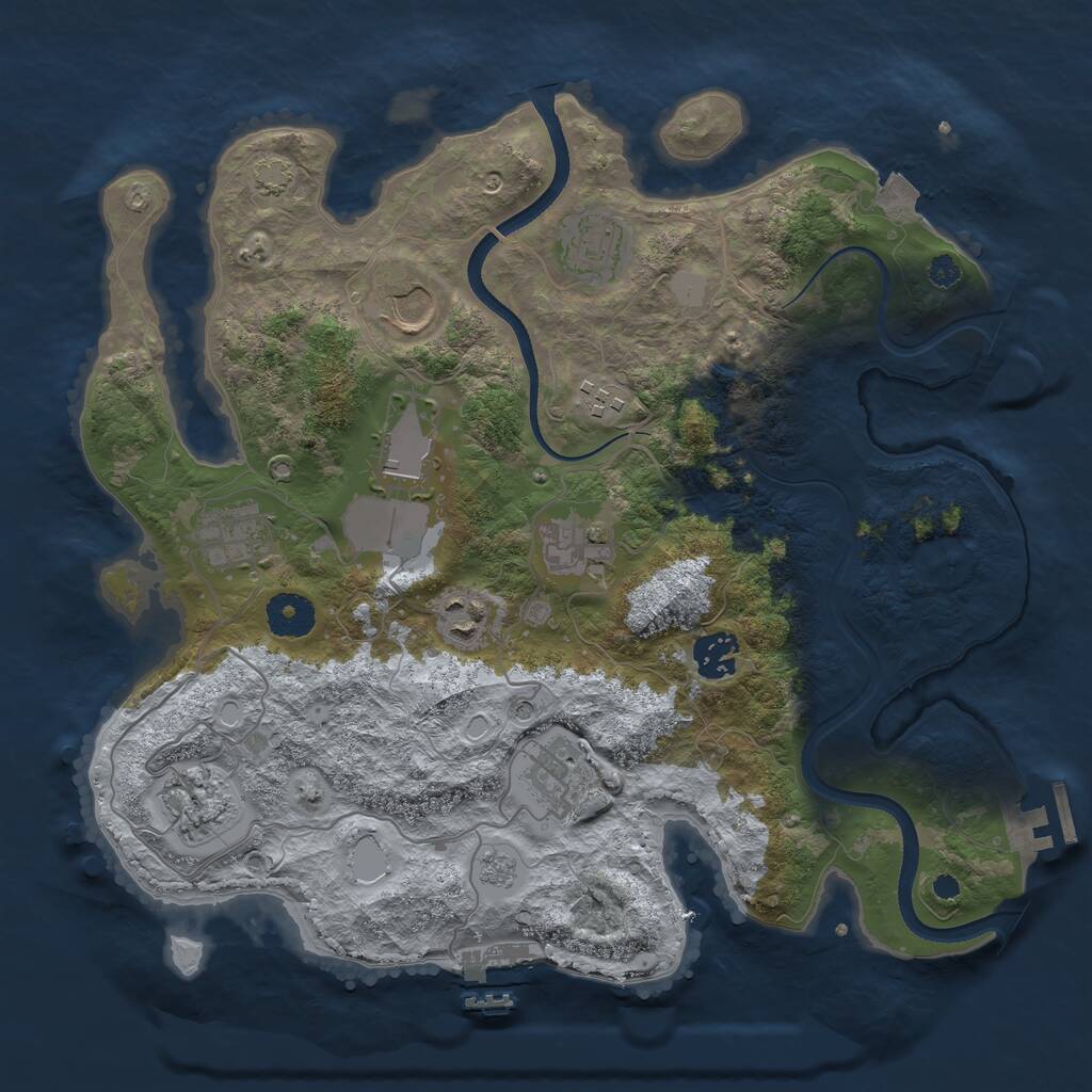 Rust Map: Procedural Map, Size: 3500, Seed: 171240604, 16 Monuments