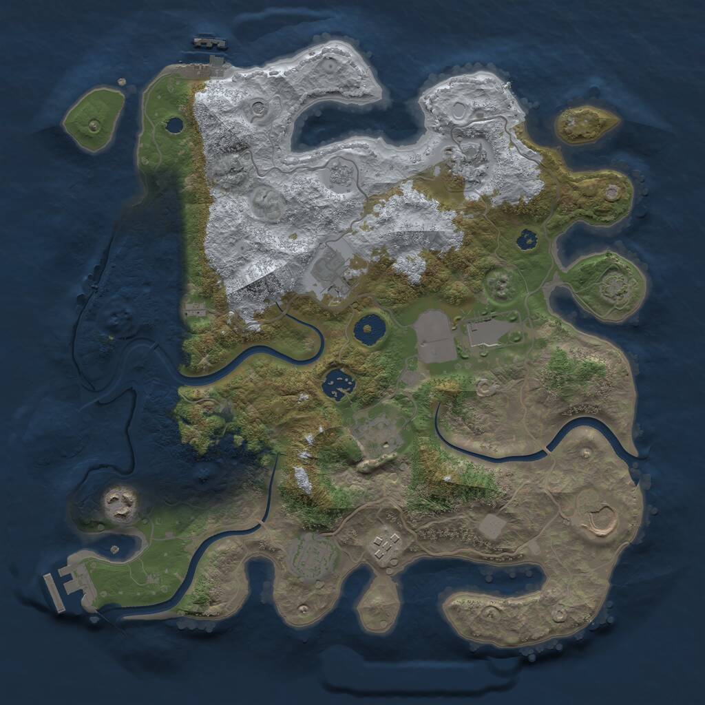 Rust Map: Procedural Map, Size: 3500, Seed: 50008, 15 Monuments