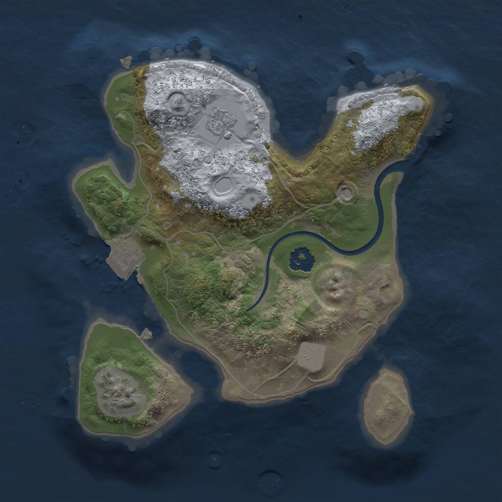 Rust Map: Procedural Map, Size: 2000, Seed: 1630611288, 2 Monuments