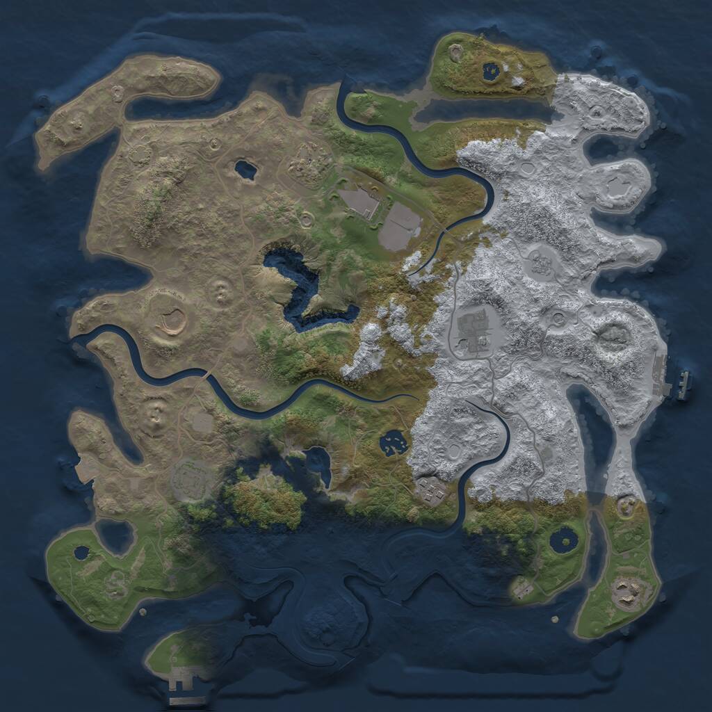Rust Map: Procedural Map, Size: 4000, Seed: 422183772, 14 Monuments