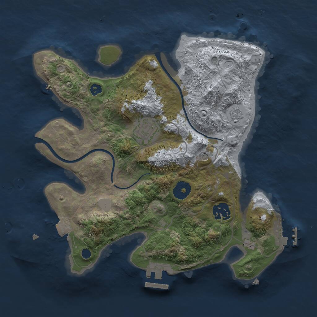 Rust Map: Procedural Map, Size: 2700, Seed: 32123122, 7 Monuments