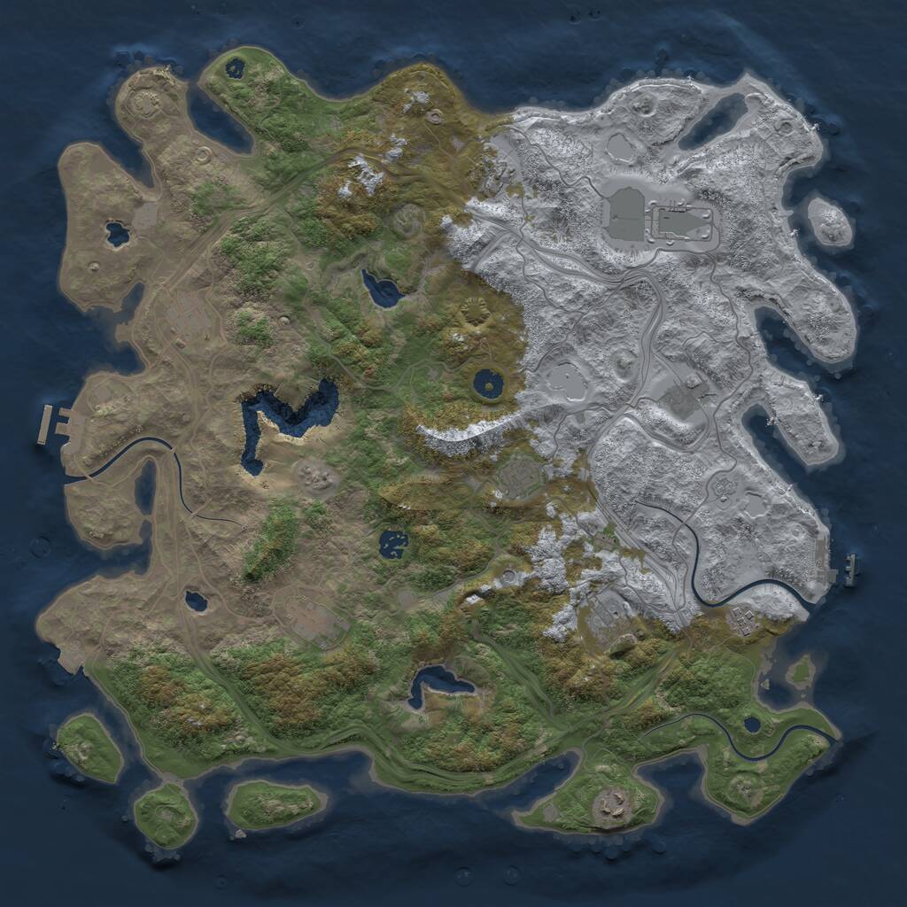 Rust Map: Procedural Map, Size: 4600, Seed: 36232, 16 Monuments