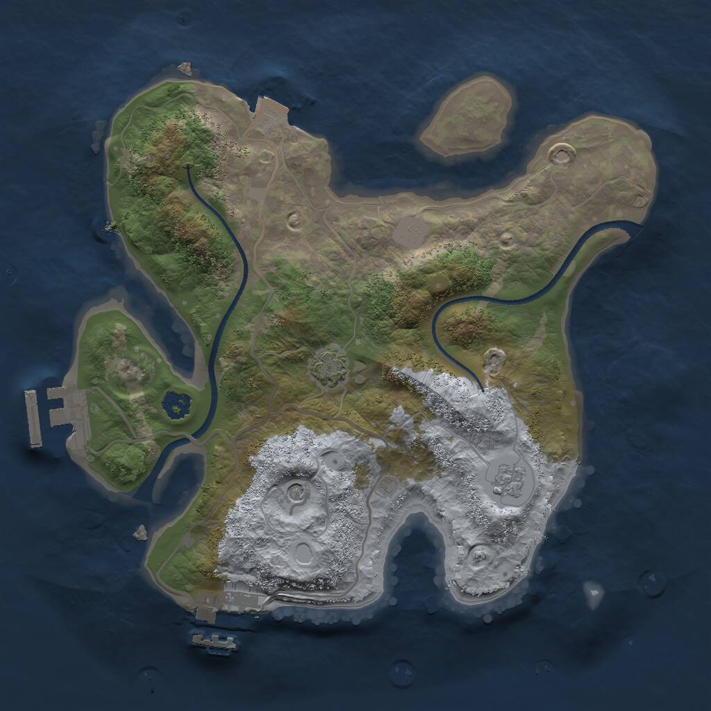 Rust Map: Procedural Map, Size: 2500, Seed: 513092717, 6 Monuments