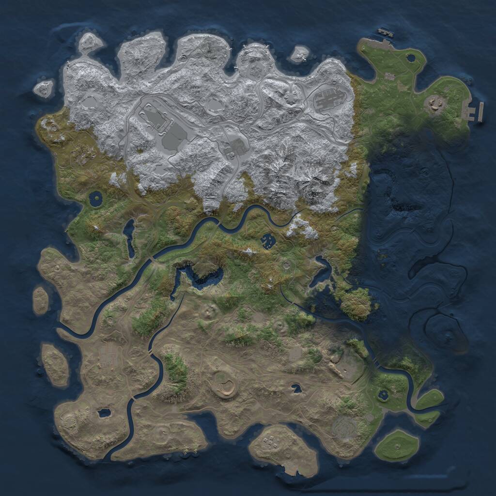 Rust Map: Procedural Map, Size: 5000, Seed: 19919, 17 Monuments