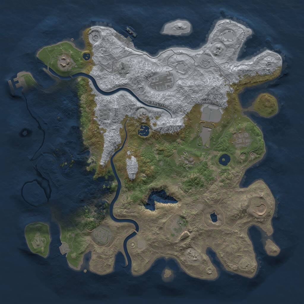 Rust Map: Procedural Map, Size: 4000, Seed: 1235643232, 16 Monuments