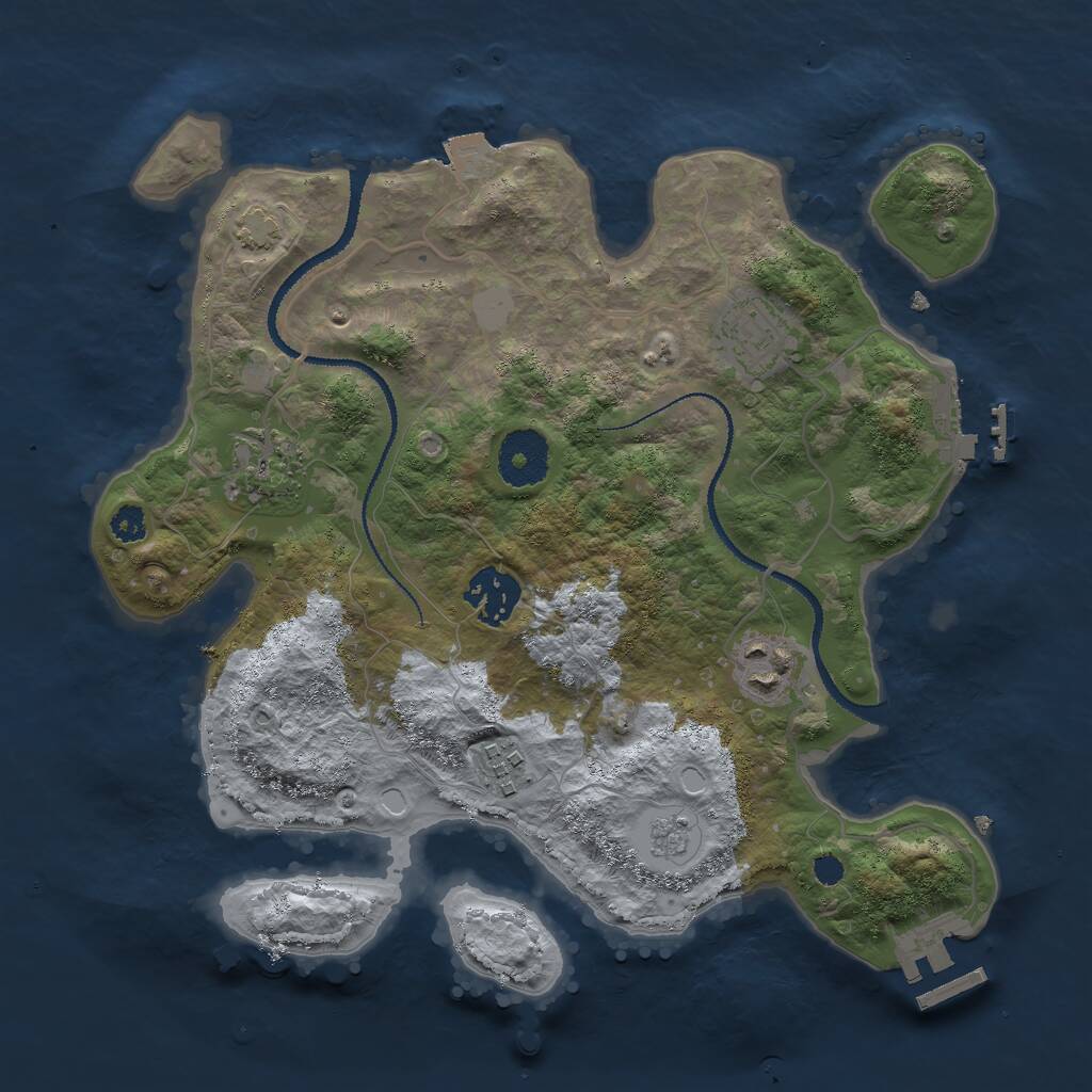 Rust Map: Procedural Map, Size: 3000, Seed: 1616272328, 10 Monuments