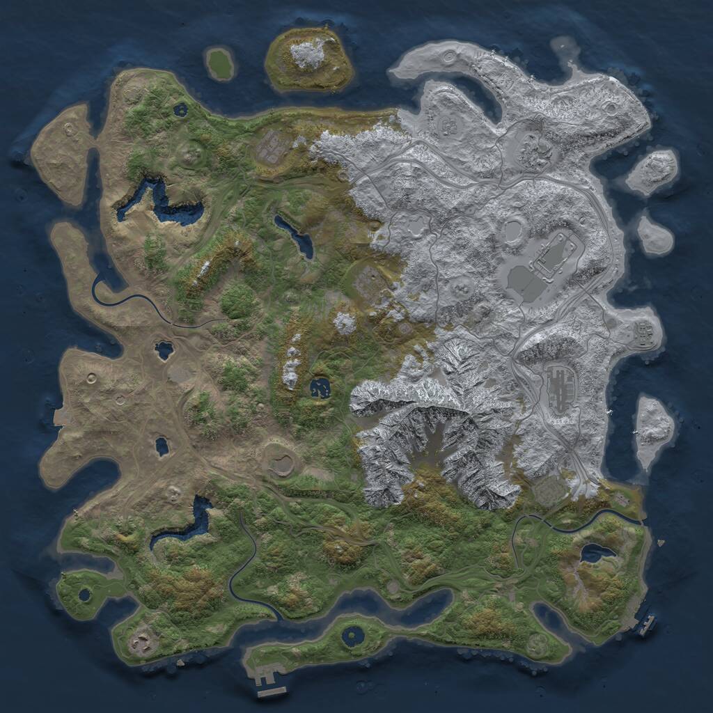 Rust Map: Procedural Map, Size: 5000, Seed: 16082024, 16 Monuments