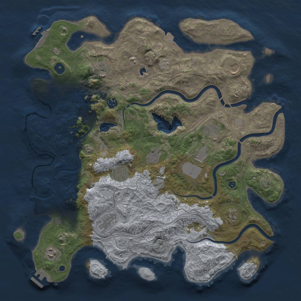 Rust Map: Procedural Map, Size: 4250, Seed: 932216830, 17 Monuments