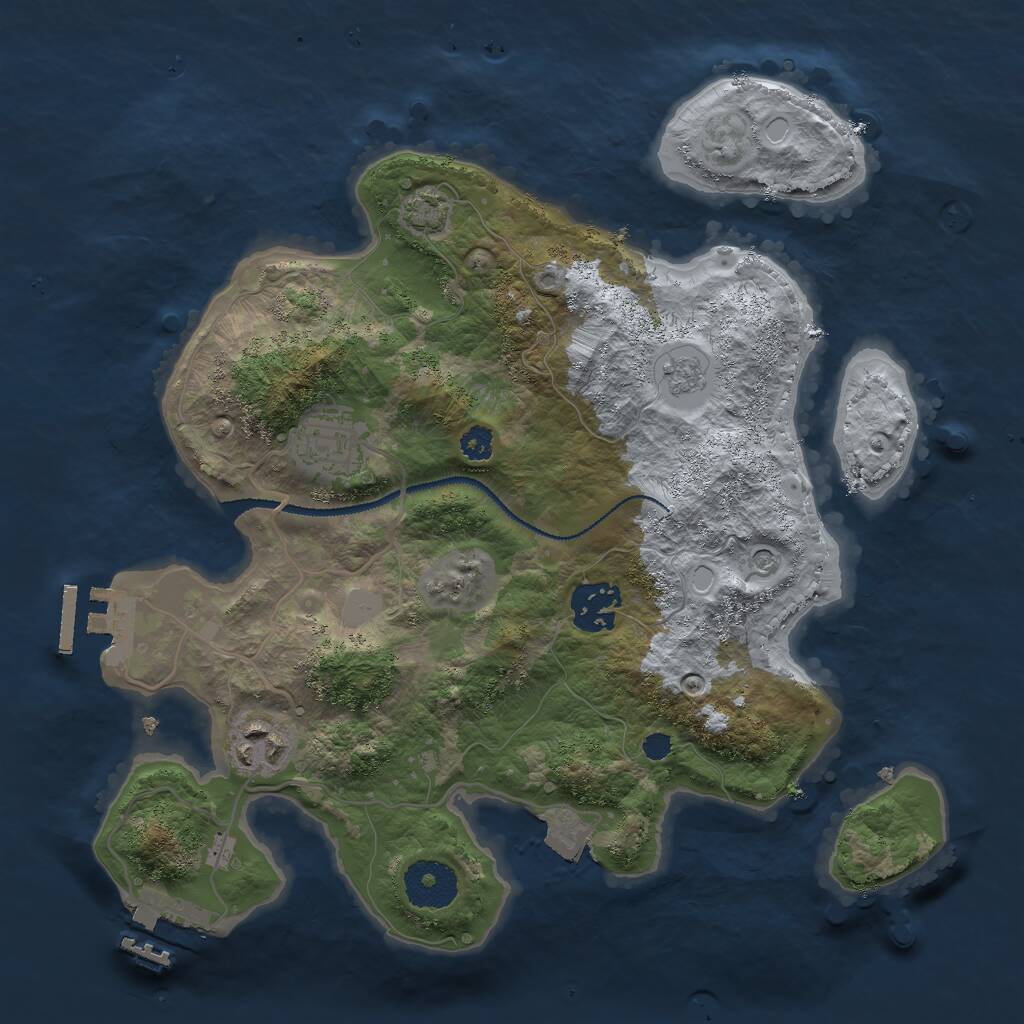Rust Map: Procedural Map, Size: 3000, Seed: 20851, 9 Monuments