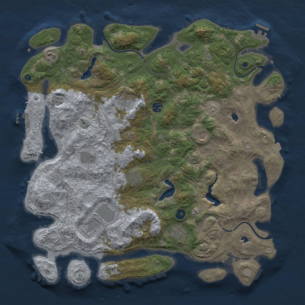 Rust Map: Procedural Map, Size: 4500, Seed: 690646919, 15 Monuments