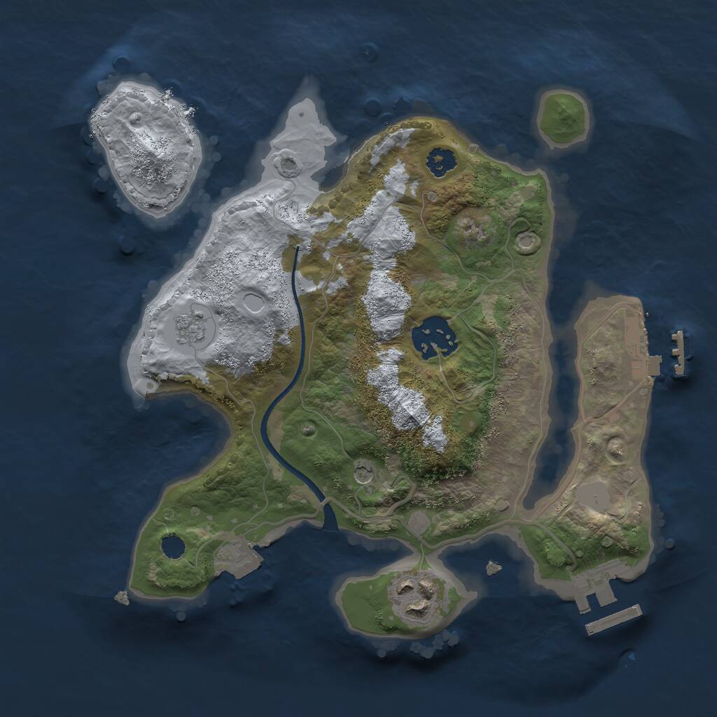 Rust Map: Procedural Map, Size: 2500, Seed: 1900257481, 7 Monuments