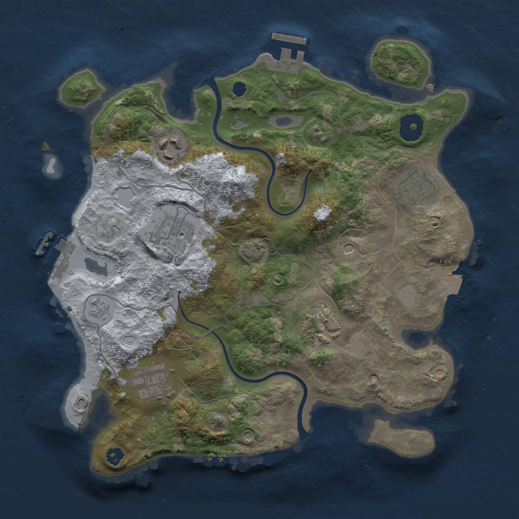 Rust Map: Procedural Map, Size: 3000, Seed: 108543993, 11 Monuments