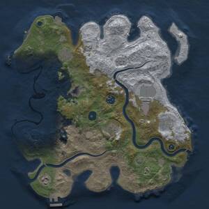 Thumbnail Rust Map: Procedural Map, Size: 3500, Seed: 1424586320, 14 Monuments