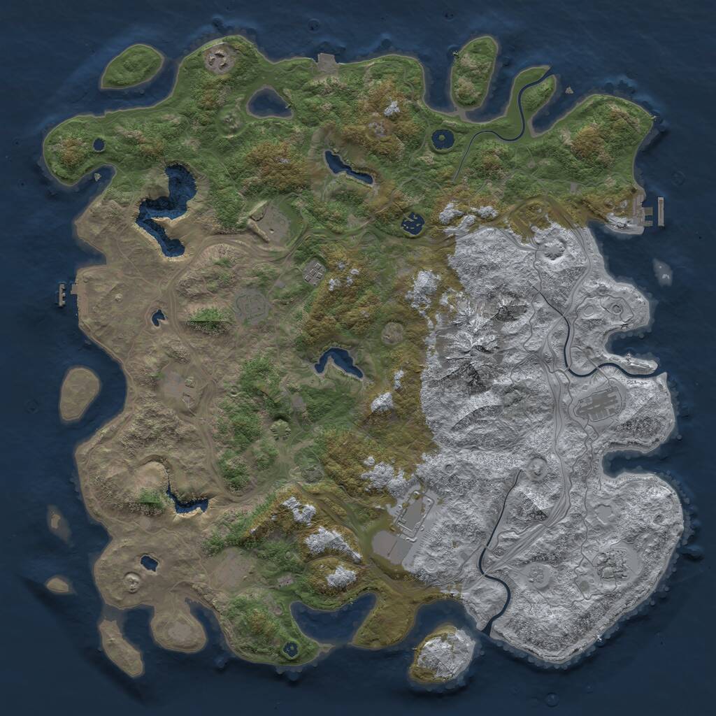 Rust Map: Procedural Map, Size: 5000, Seed: 2136787895, 16 Monuments