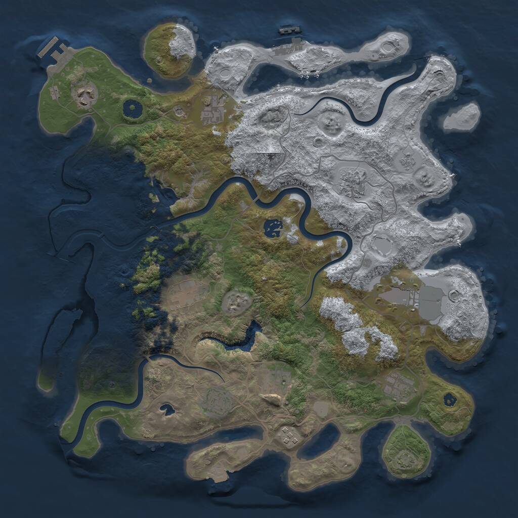 Rust Map: Procedural Map, Size: 4000, Seed: 417000, 16 Monuments