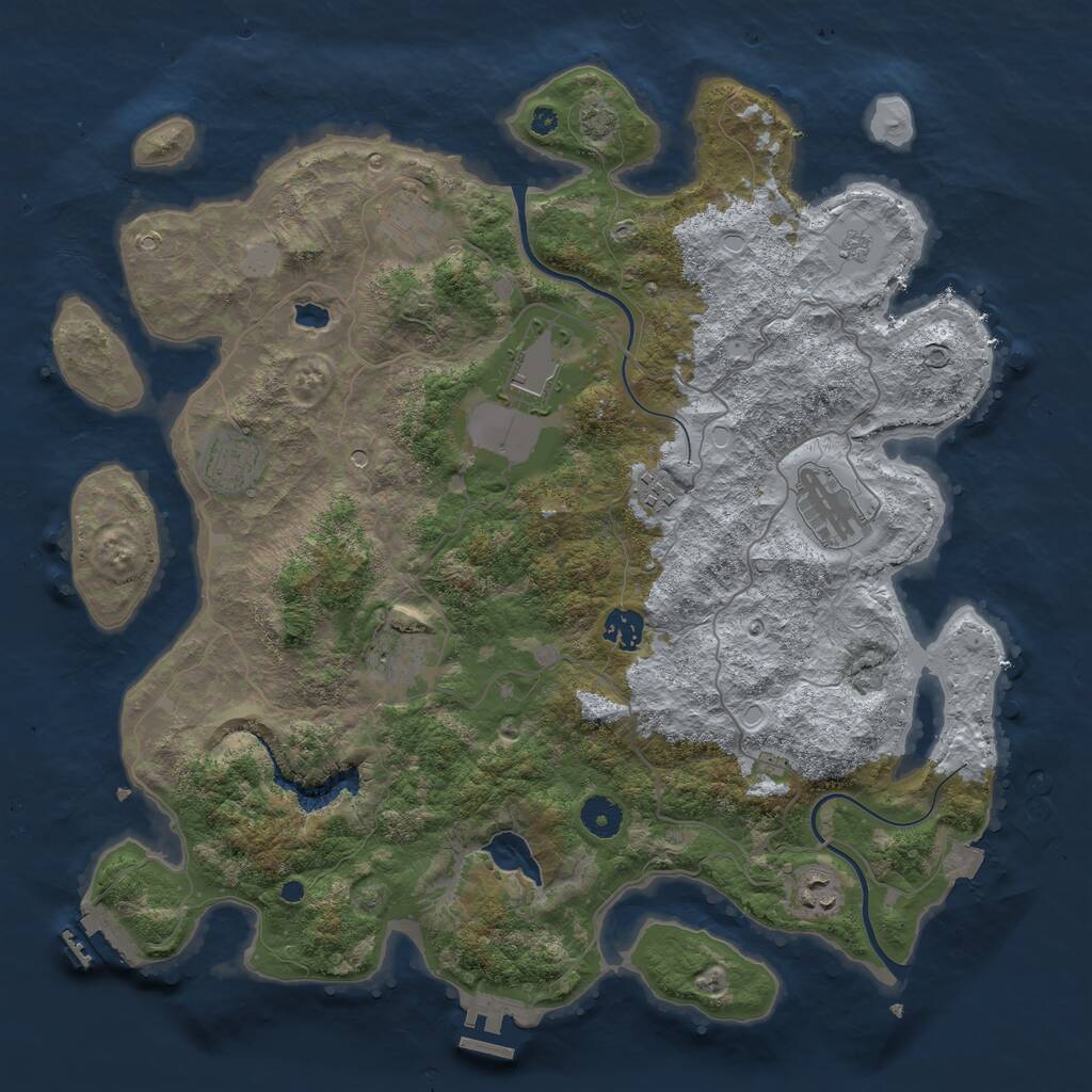Rust Map: Procedural Map, Size: 4000, Seed: 804822758, 14 Monuments