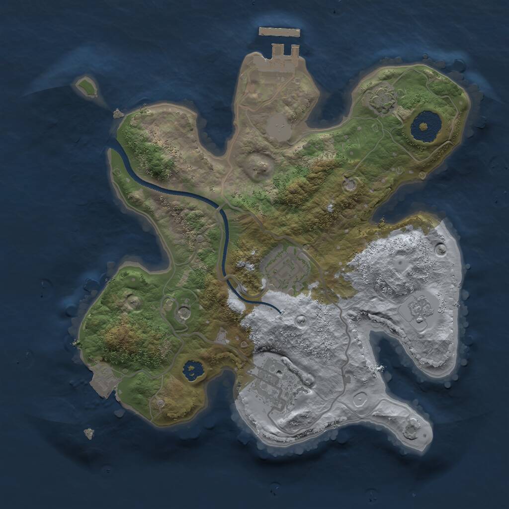 Rust Map: Procedural Map, Size: 2500, Seed: 980439783, 7 Monuments