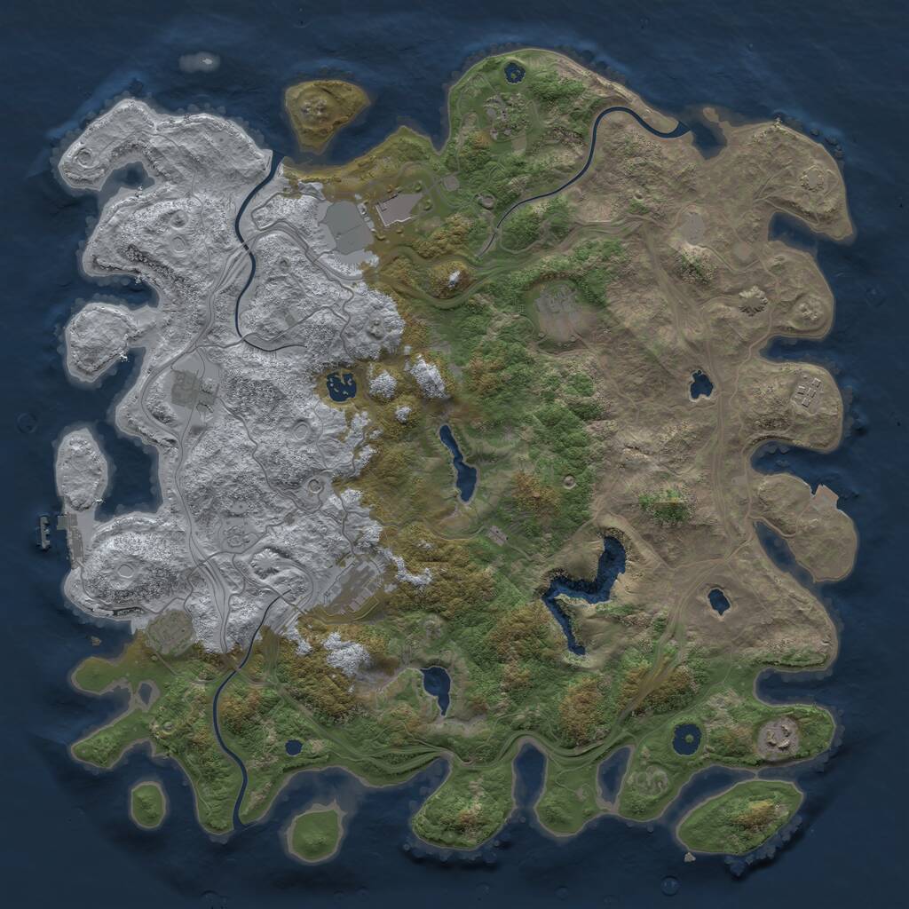 Rust Map: Procedural Map, Size: 4500, Seed: 925786458, 14 Monuments