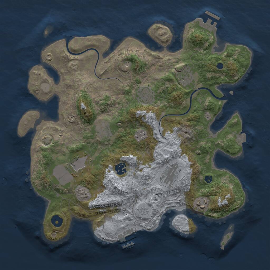 Rust Map: Procedural Map, Size: 3500, Seed: 17626, 14 Monuments