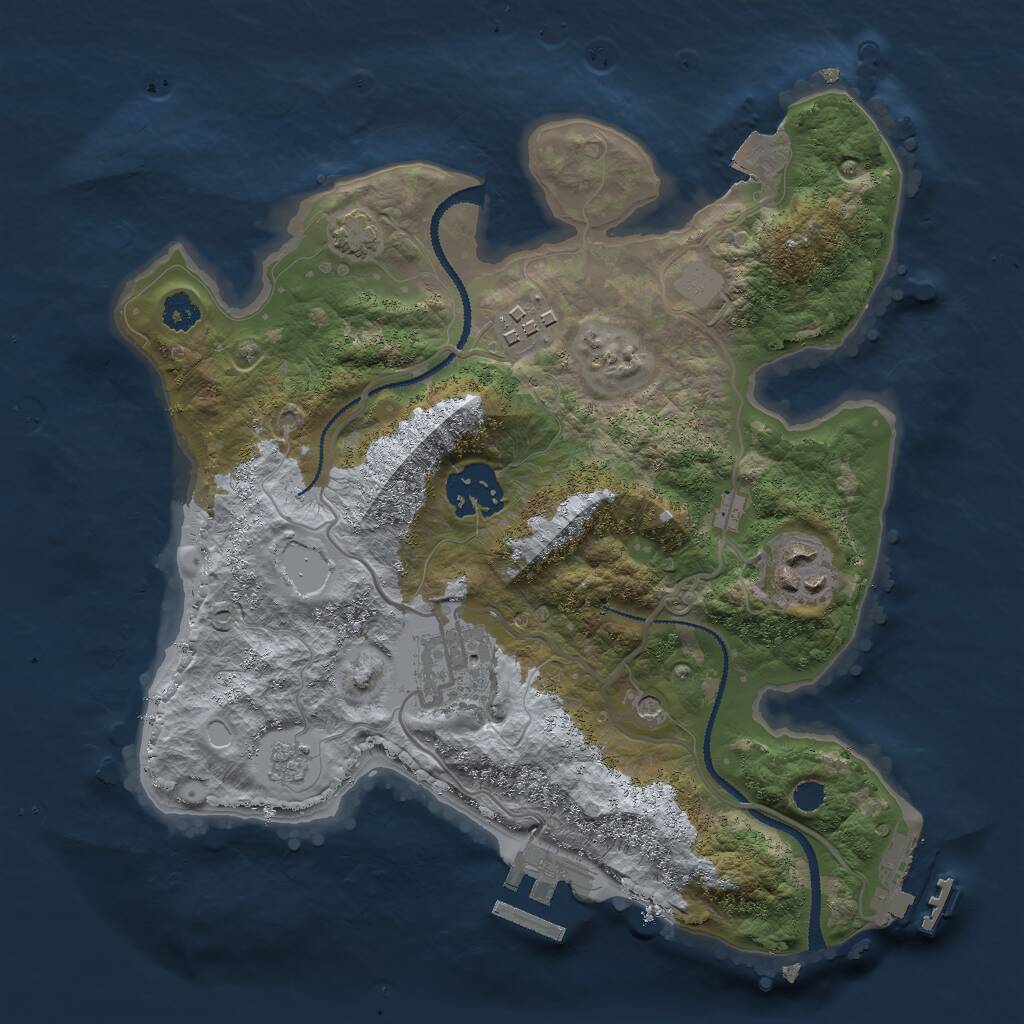 Rust Map: Procedural Map, Size: 2750, Seed: 1778580648, 10 Monuments