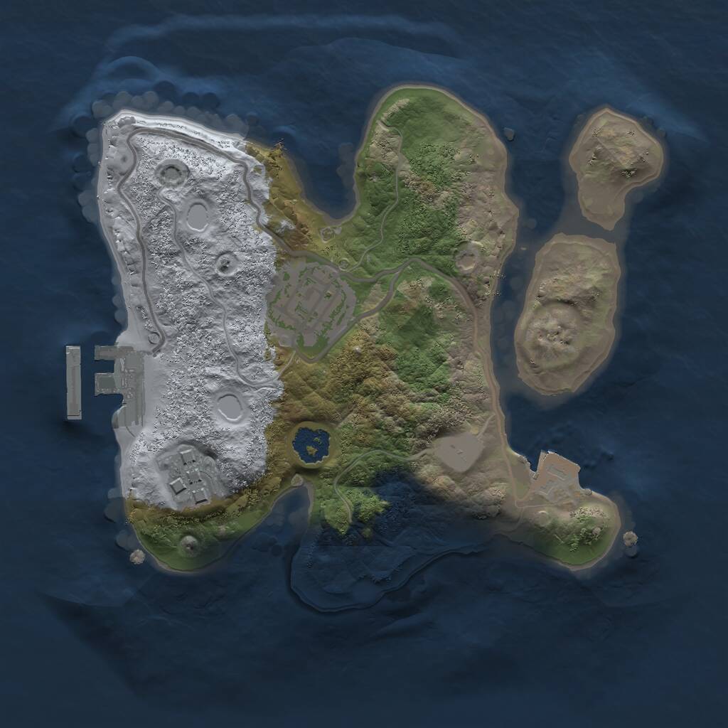 Rust Map: Procedural Map, Size: 2000, Seed: 206869254, 4 Monuments