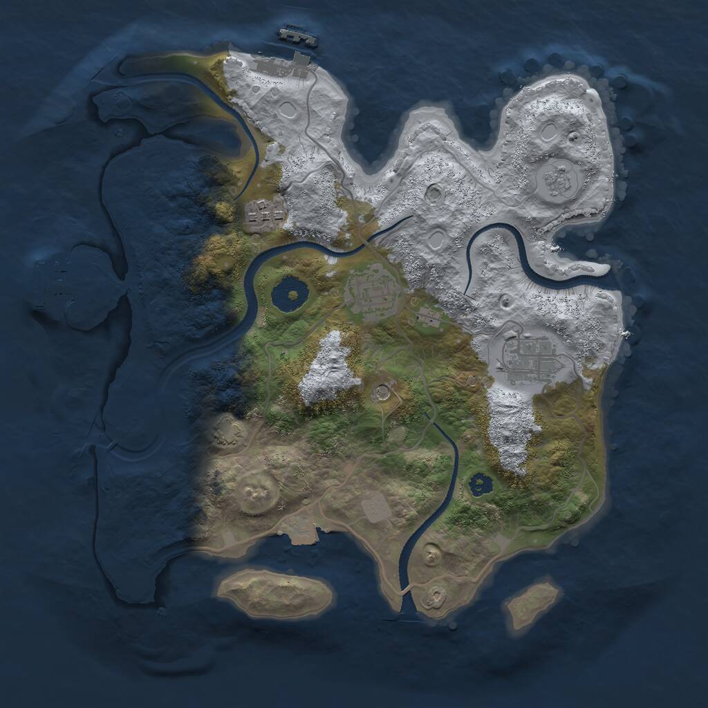 Rust Map: Procedural Map, Size: 3000, Seed: 62196092, 9 Monuments