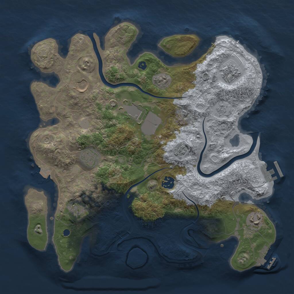 Rust Map: Procedural Map, Size: 3500, Seed: 987456321, 14 Monuments