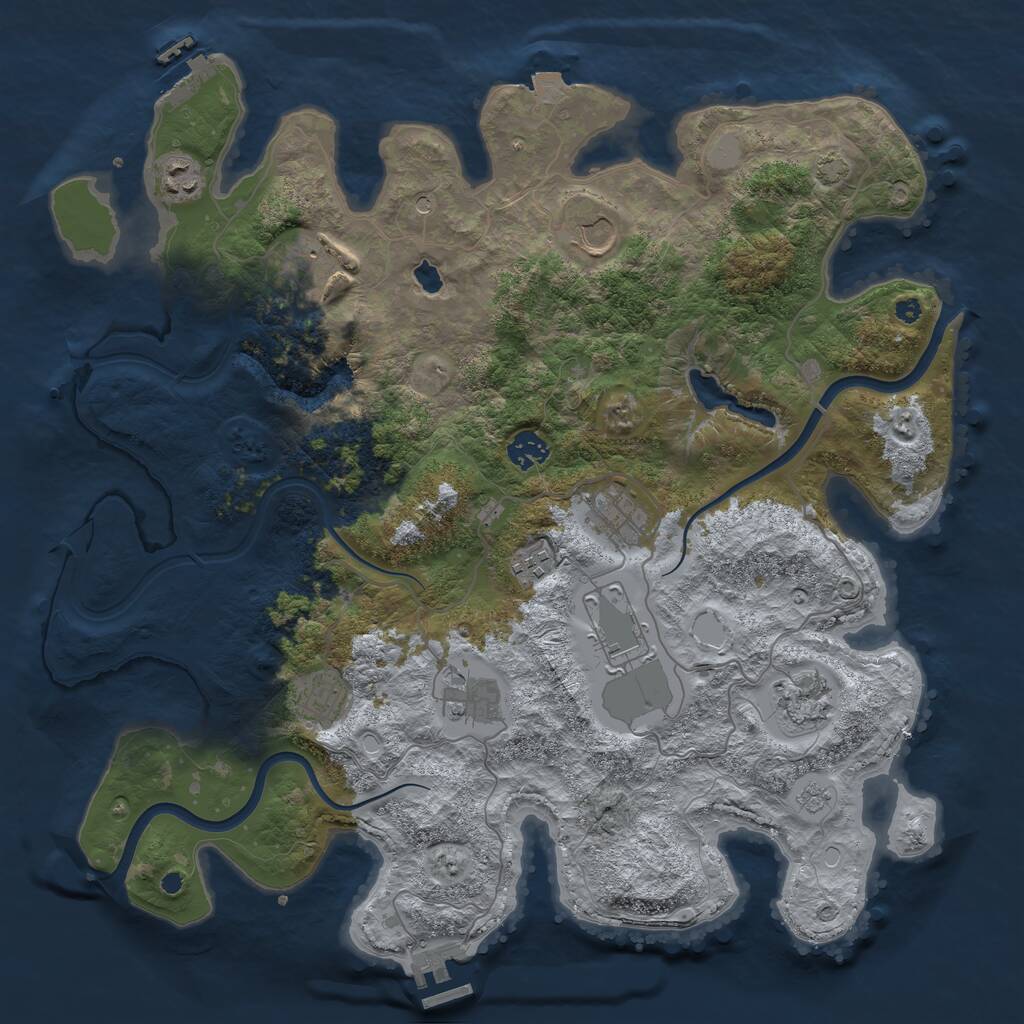 Rust Map: Procedural Map, Size: 4000, Seed: 360119857, 16 Monuments