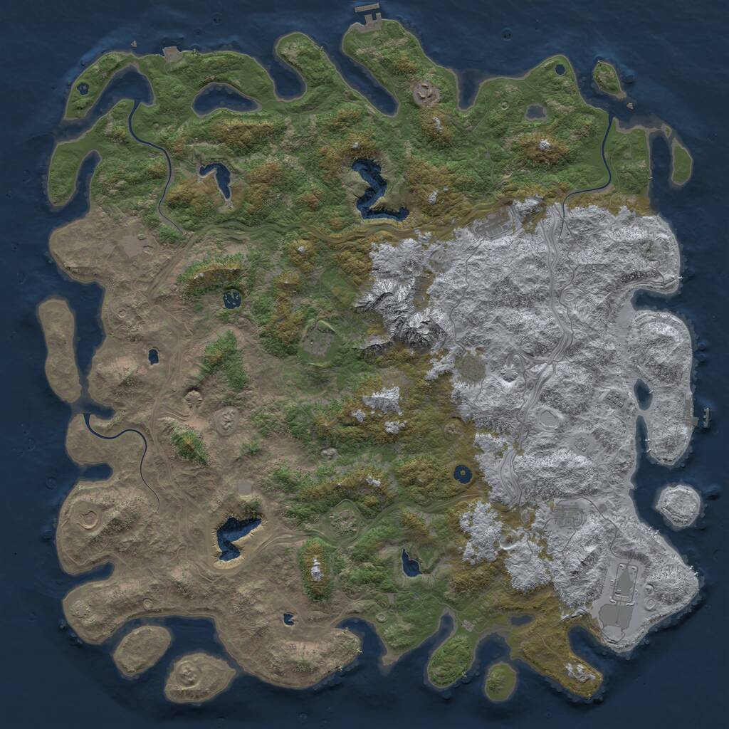 Rust Map: Procedural Map, Size: 6000, Seed: 9546229, 17 Monuments