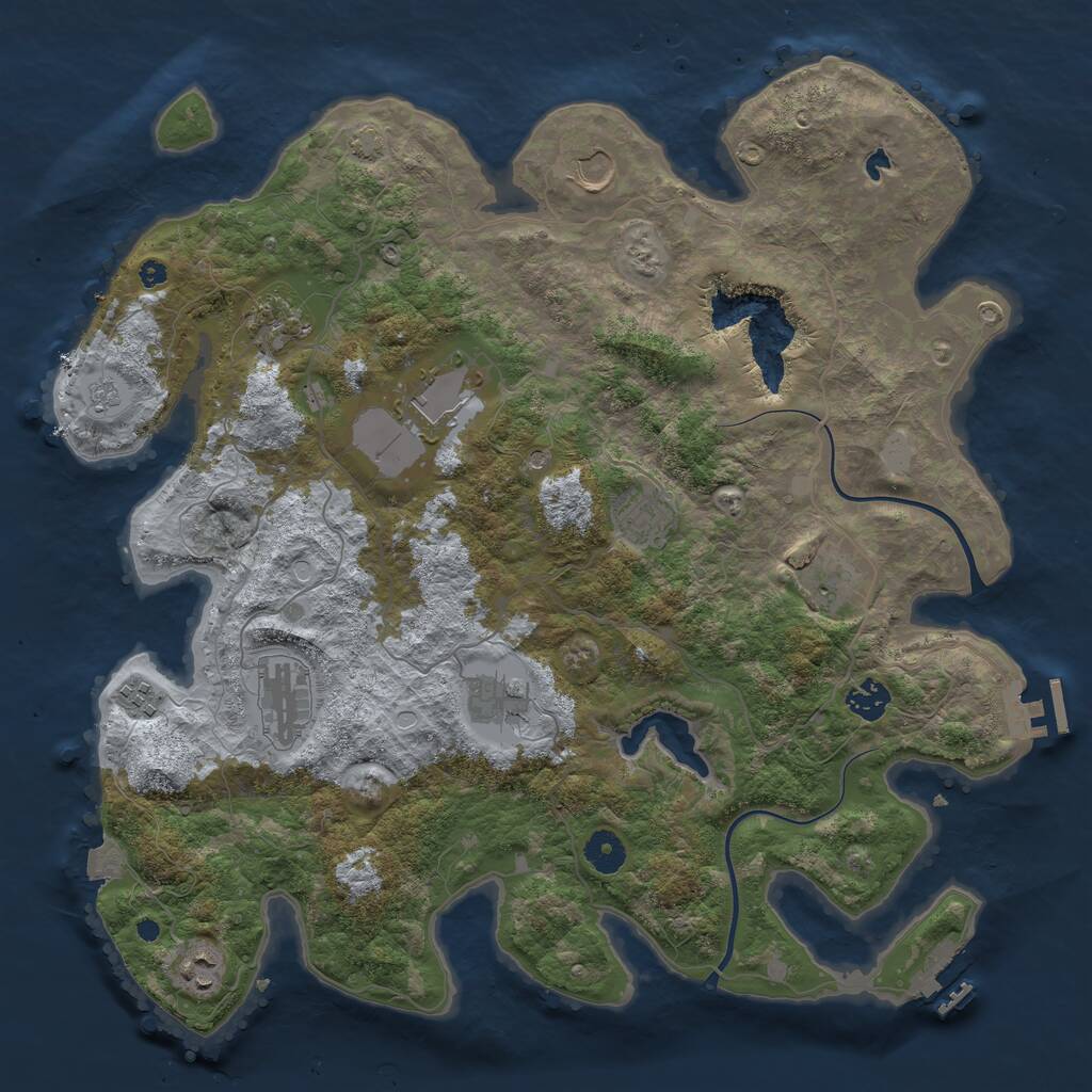 Rust Map: Procedural Map, Size: 4000, Seed: 856484285, 16 Monuments