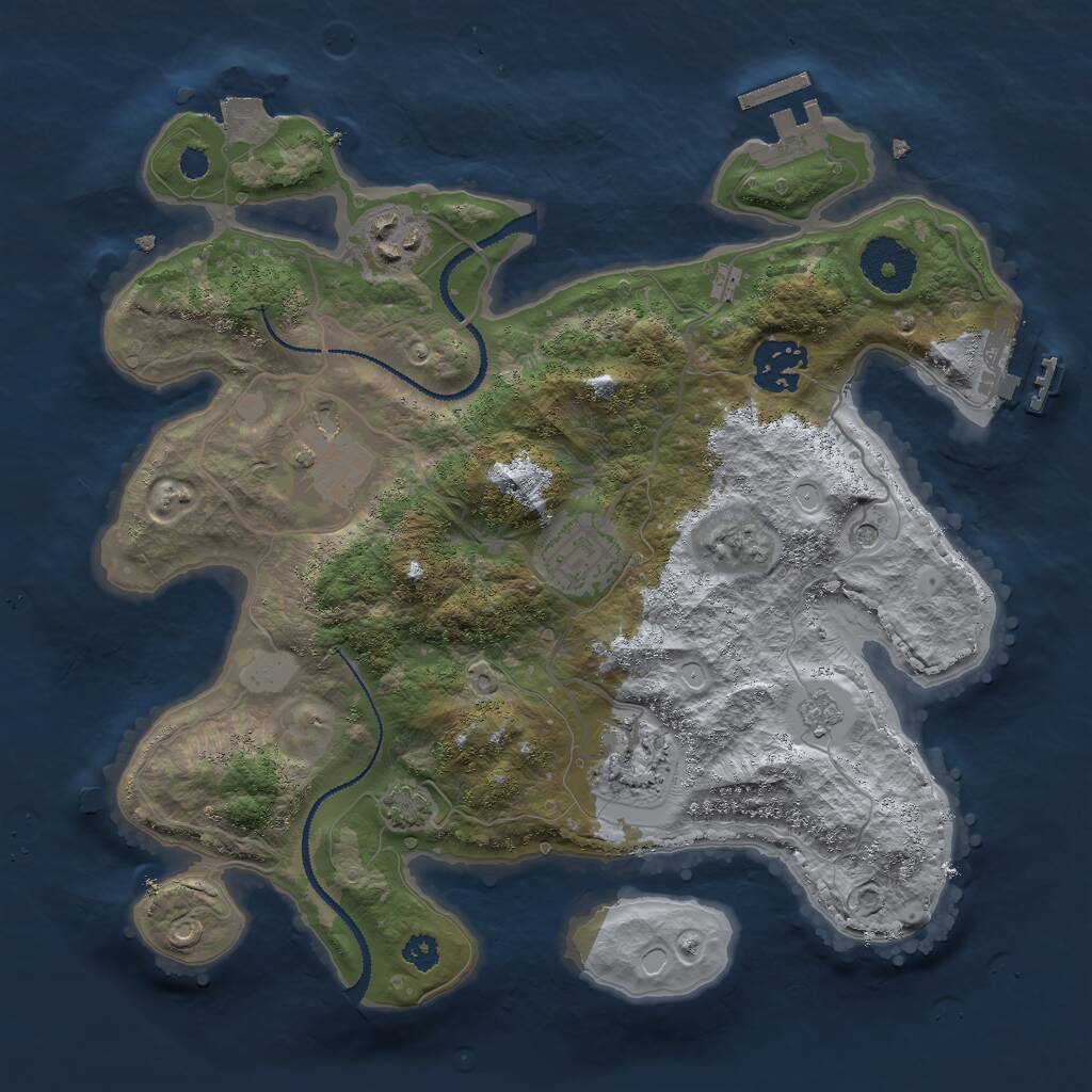Rust Map: Procedural Map, Size: 3000, Seed: 156934832, 11 Monuments