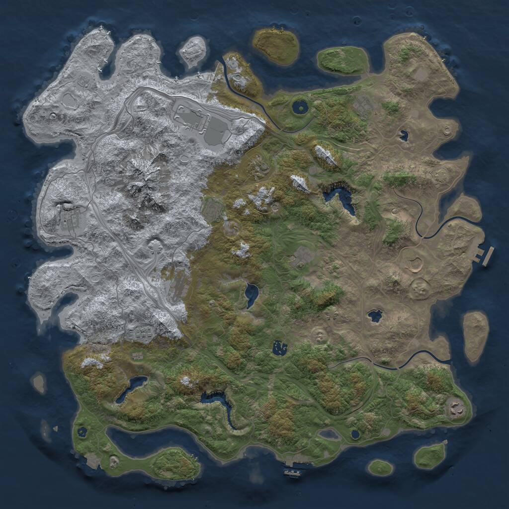 Rust Map: Procedural Map, Size: 5000, Seed: 8174, 17 Monuments