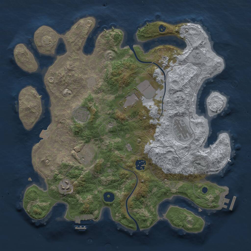 Rust Map: Procedural Map, Size: 3500, Seed: 804822758, 12 Monuments
