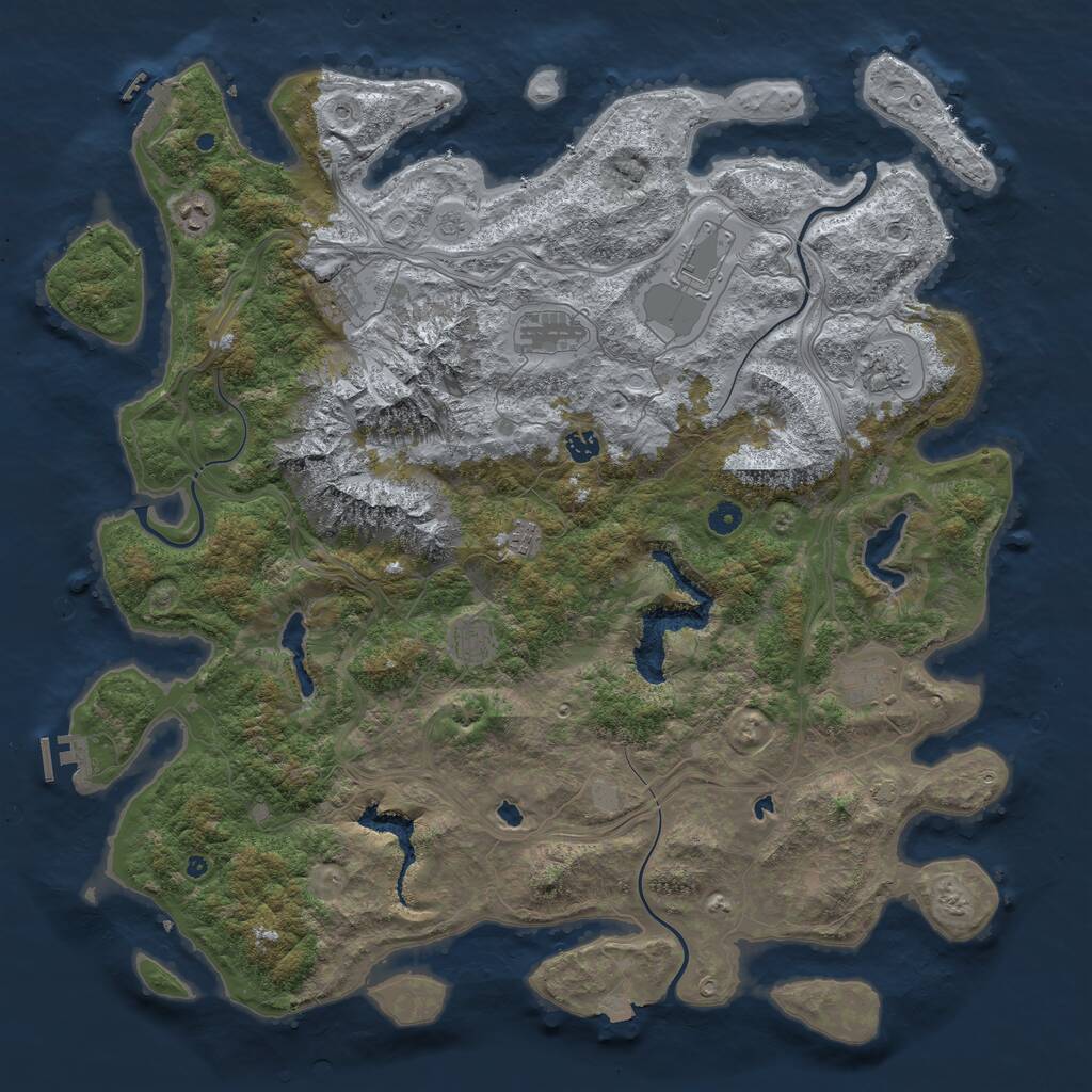 Rust Map: Procedural Map, Size: 5000, Seed: 534541, 15 Monuments