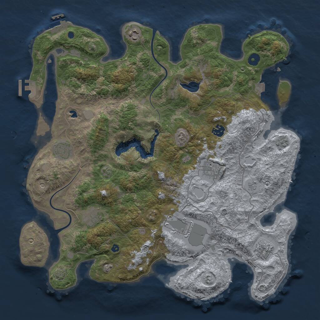 Rust Map: Procedural Map, Size: 4000, Seed: 534534, 14 Monuments