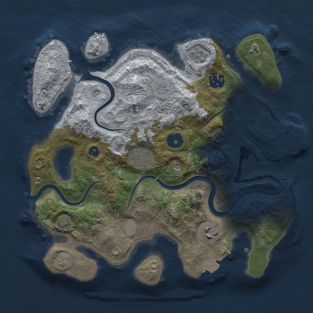 Rust Map: Procedural Map, Size: 3000, Seed: 1486068362, 9 Monuments
