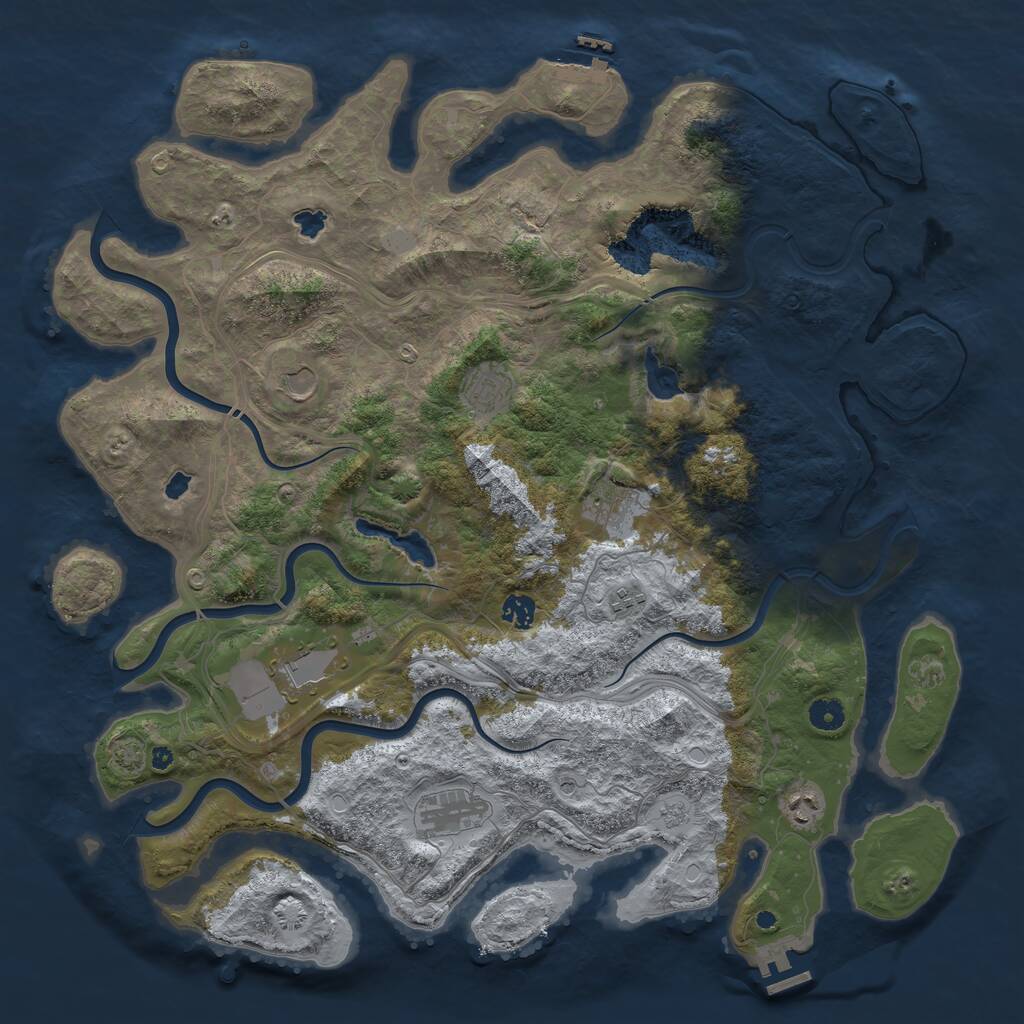 Rust Map: Procedural Map, Size: 4500, Seed: 792851753, 14 Monuments
