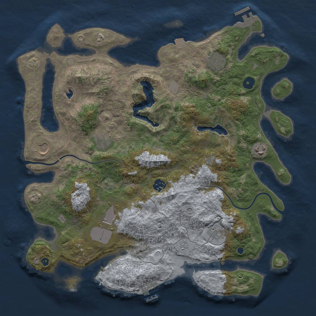 Rust Map: Procedural Map, Size: 4000, Seed: 170709633, 13 Monuments