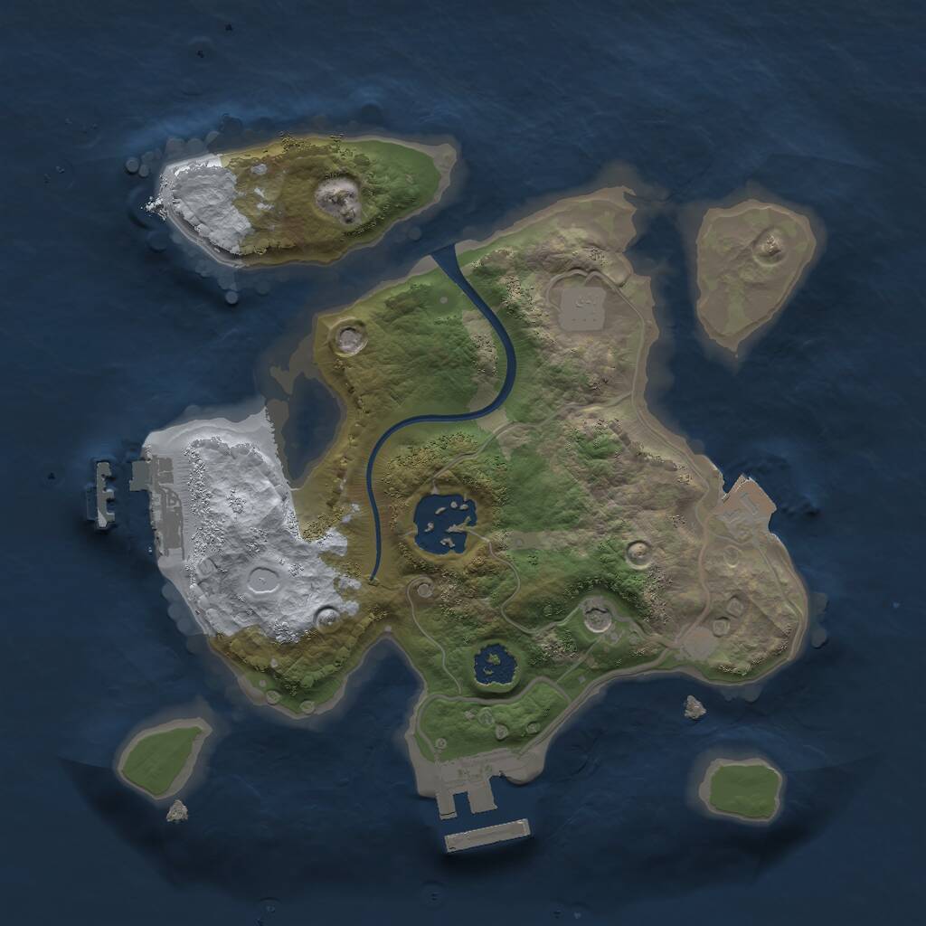 Rust Map: Procedural Map, Size: 2200, Seed: 1655, 5 Monuments