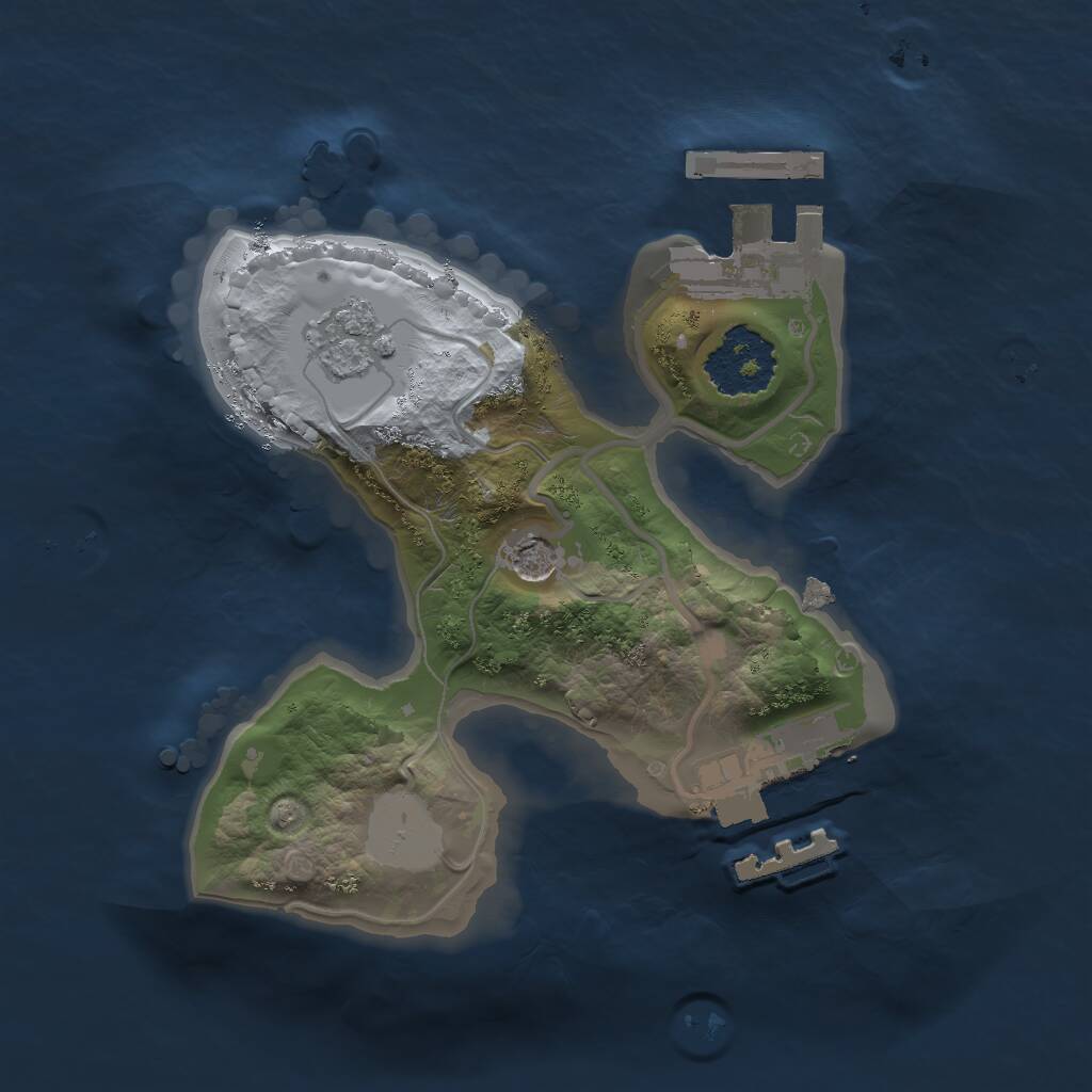 Rust Map: Procedural Map, Size: 1600, Seed: 7777, 5 Monuments