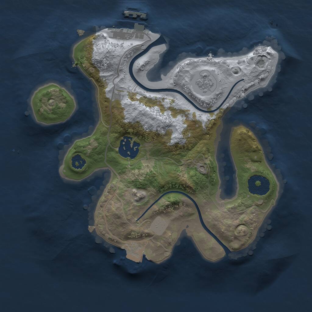 Rust Map: Procedural Map, Size: 2200, Seed: 4489, 4 Monuments